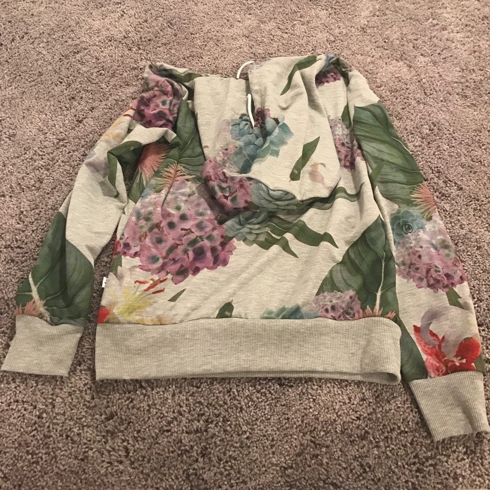 Adidas Originals Floral Sweatshirt Sz 12 - Picture 3 of 3